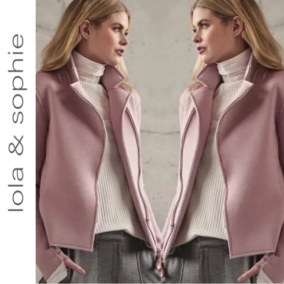 Lola & Sophie Doubleface Neoprene Moto Soft Pink - Picture 1 of 11
